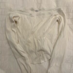 Garage Off-White Ribbed Top